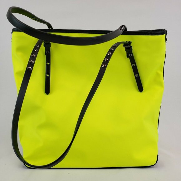 Michael Kors NEON Yellow Tote Shoulder Bag Purse Utilitarian Summer Fashion RARE - Picture 11 of 12